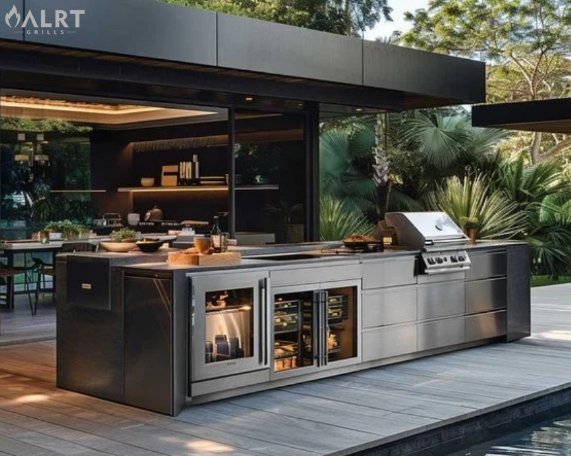 What size grill do I need for an outdoor kitchen?